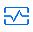 niebieska ikona monitora z linią życia