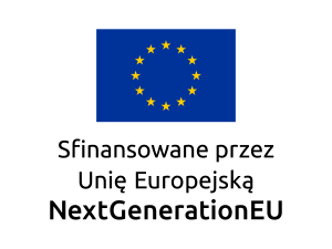 Flaga UE i napis Sfinansowane przez Unię Europejską NextGenerationEU