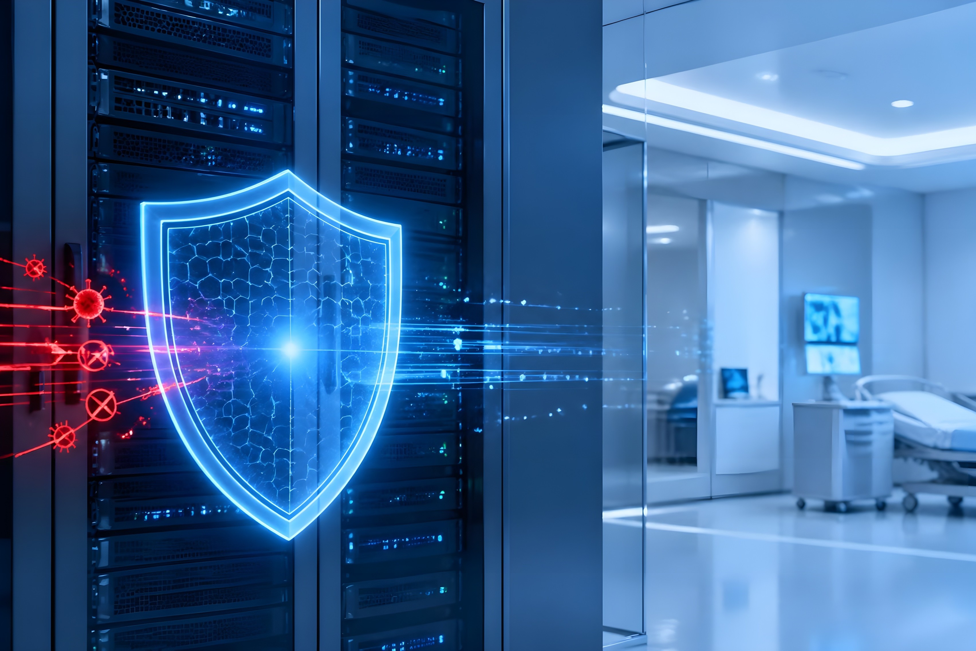 wizualizacja cyberbezpieczeństwa w szpitalu