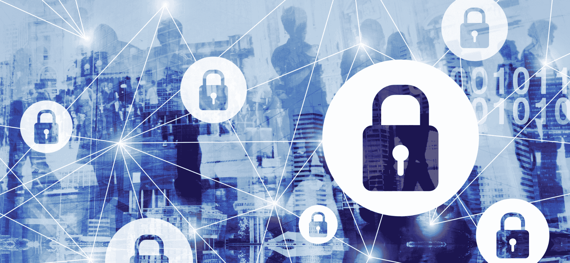 kłódki na tle graficznej interpretacji sieci