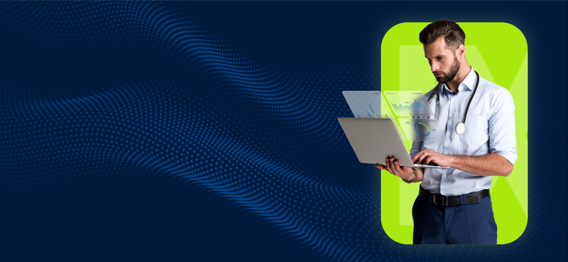 Mężczyzna korzystający z laptopa.