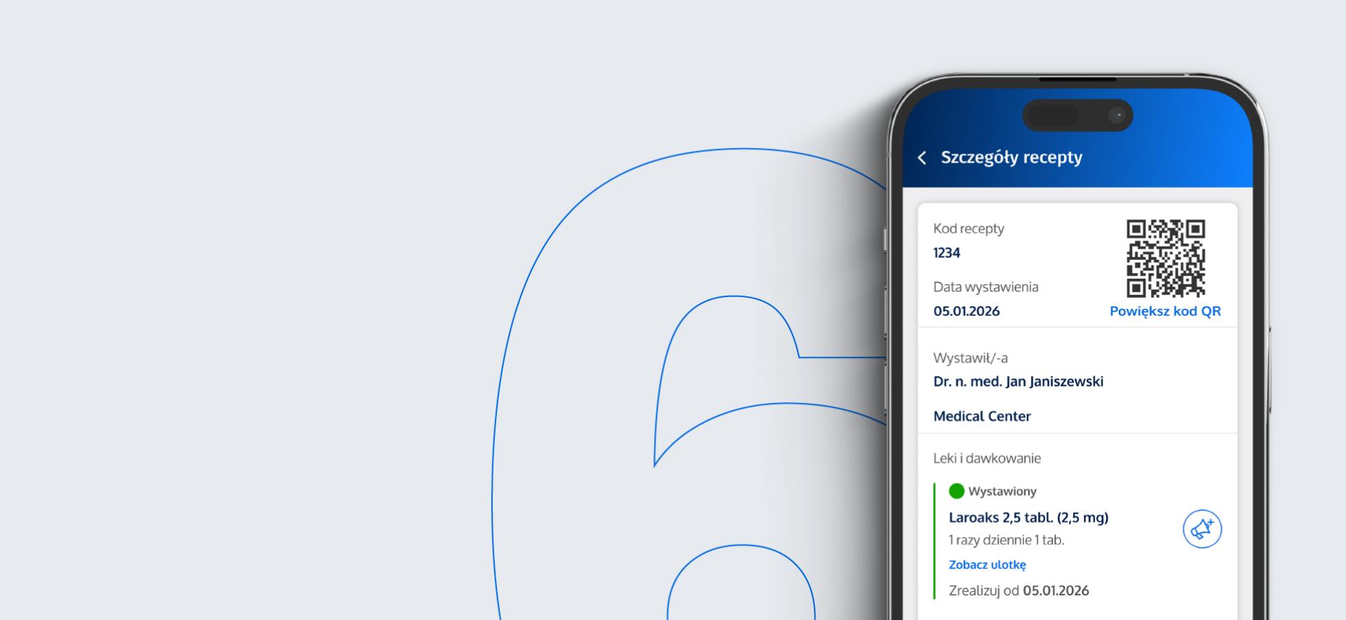 Ekran smartfona i cyfra 6