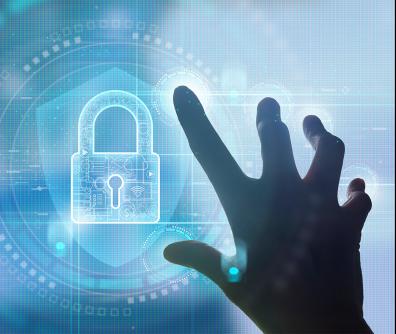 dłoń wskazująca kłódkę