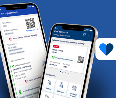 dwa telefony z otwartą aplikacją mojeIKP