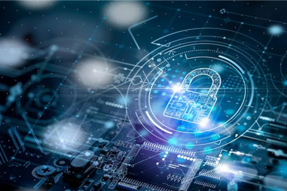 graficzna reprezentacja cyberbezpieczeństwa, cyfrowe połączenia i kłódki symbolizujące bezpieczeństwo