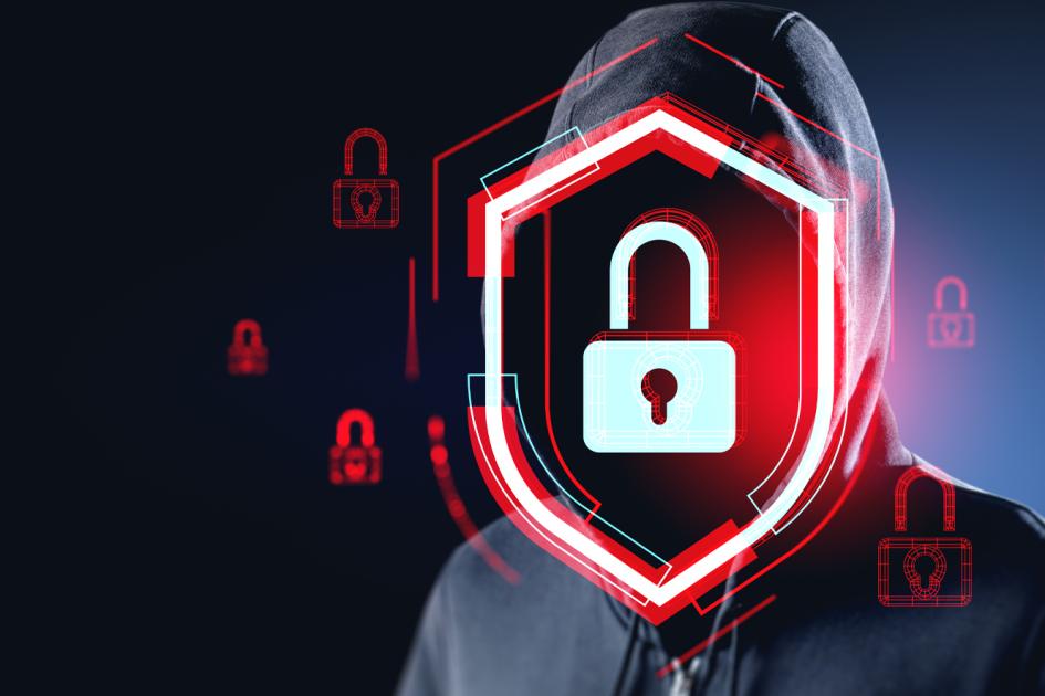 czerwona ikona tarczy z kłódką w środku